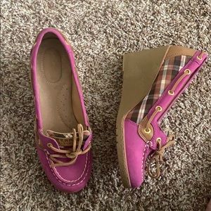 Pink Sperry Wedges